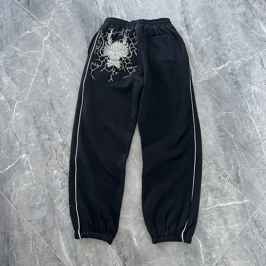 Dragon Lightning Embroidered Joggers