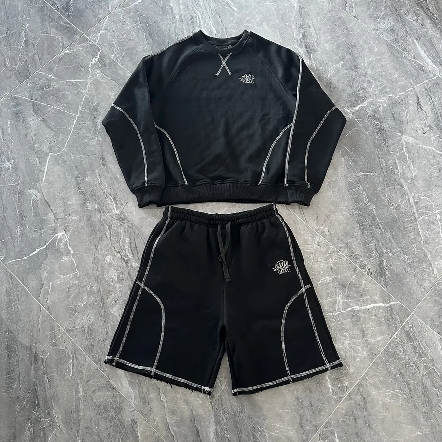 Embroidered Sweatshirt & Shorts Set