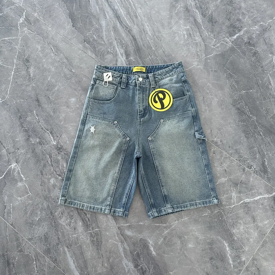 P Star Washed Denim Shorts