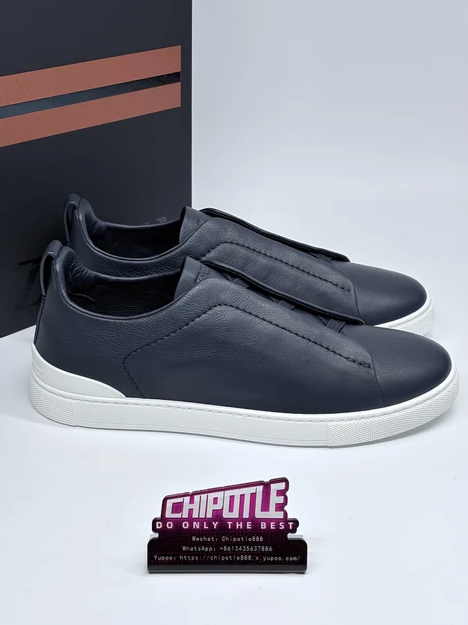 Zegna Triple Stitch Sneaker Navy