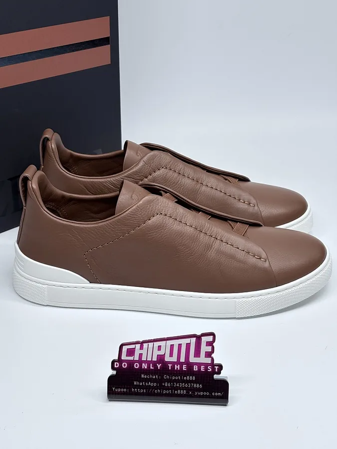 Zegna Triple Stitch Sneaker Brown