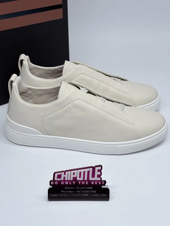 Zegna Triple Stitch Sneaker Cream