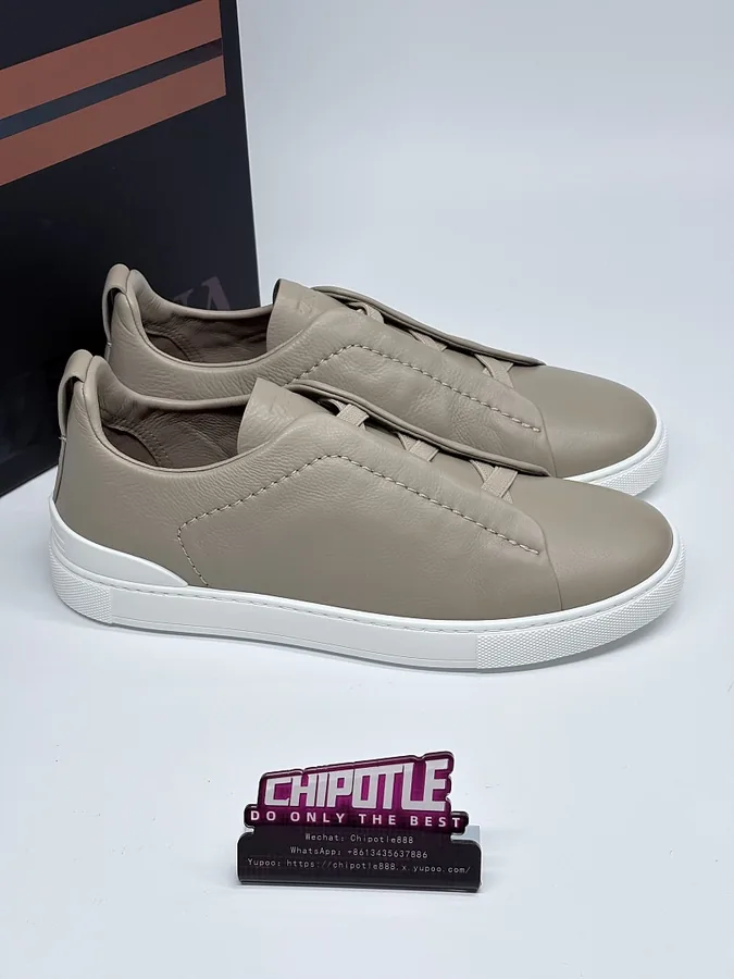 Zegna Triple Stitch Sneaker Taupe