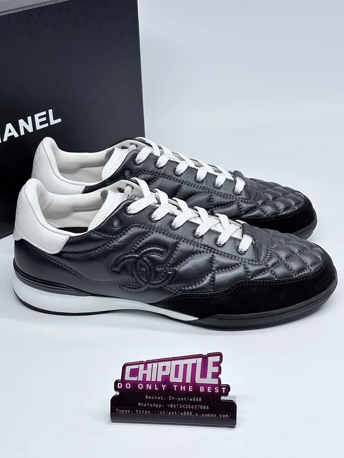 Chanel CC Patent Sneakers Black