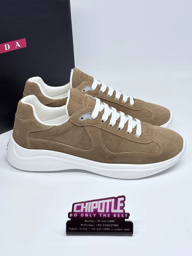 Prada America's Cup Sneakers Tan Suede