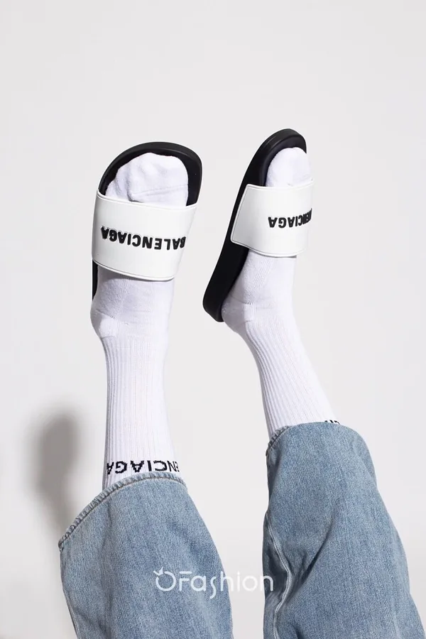 Balenciaga Logo Slide Sandals