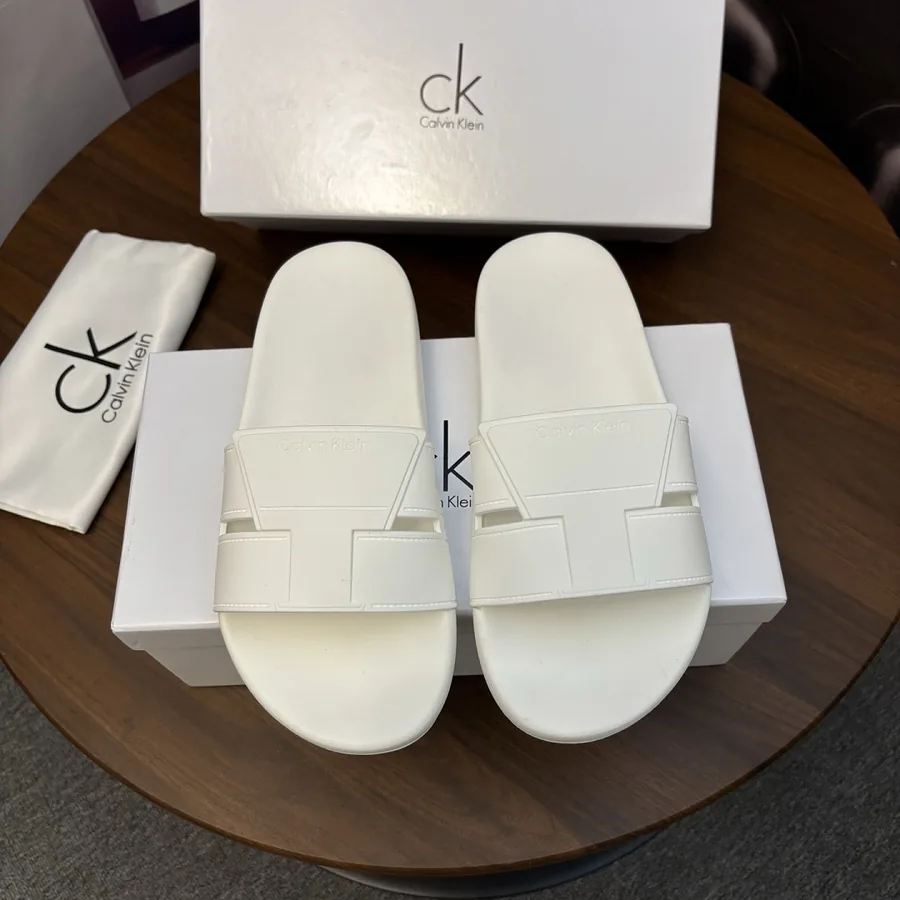 Calvin Klein Cutout Slides White