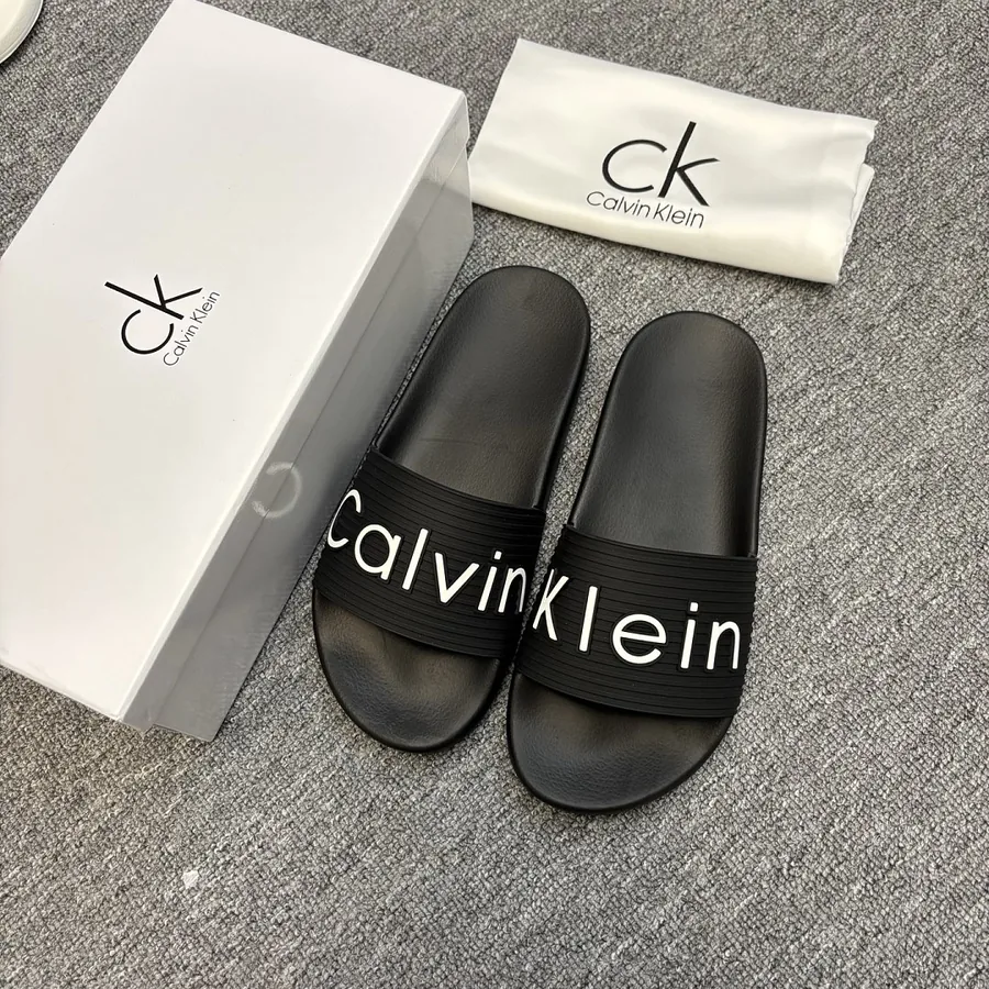 Calvin Klein Logo Slides Black/White