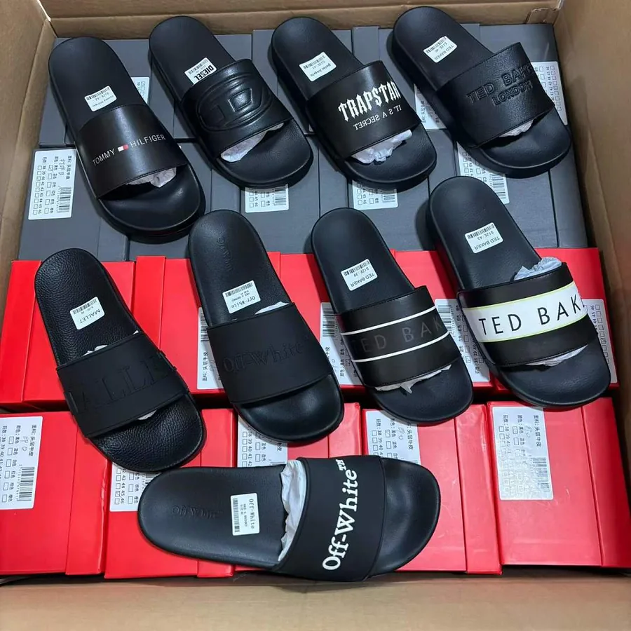 Off-White Ted Baker Logo Slides