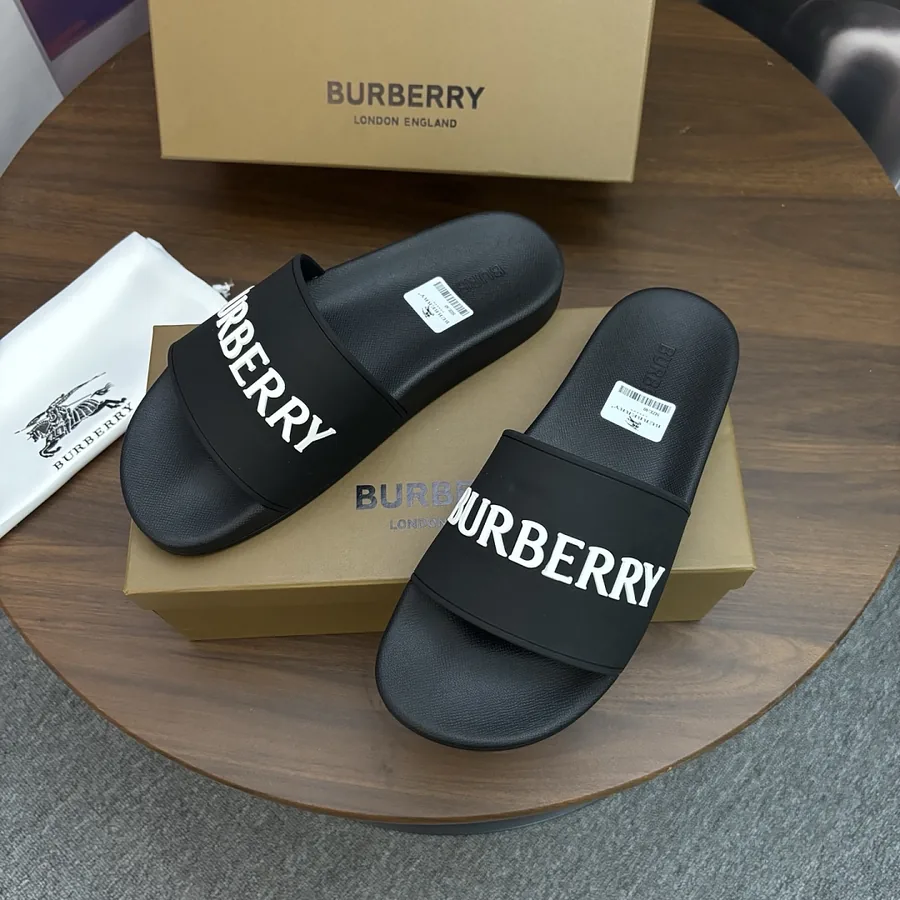 Burberry Logo Slides Black