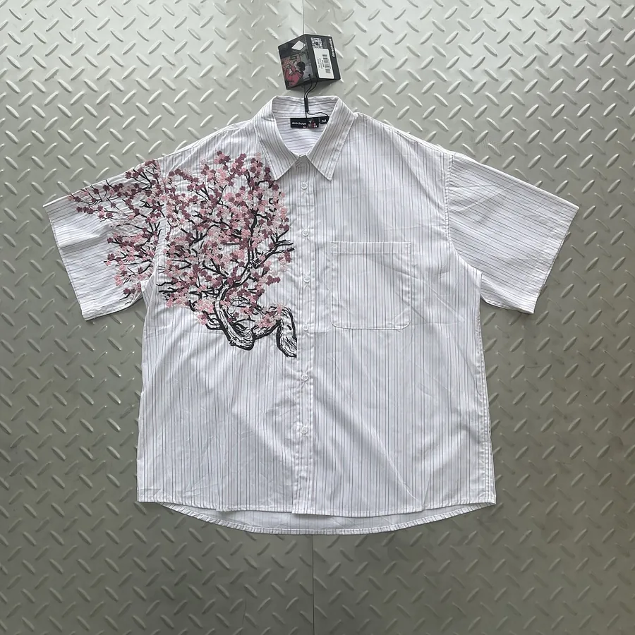 Derschutze Cherry Blossom Striped Shirt