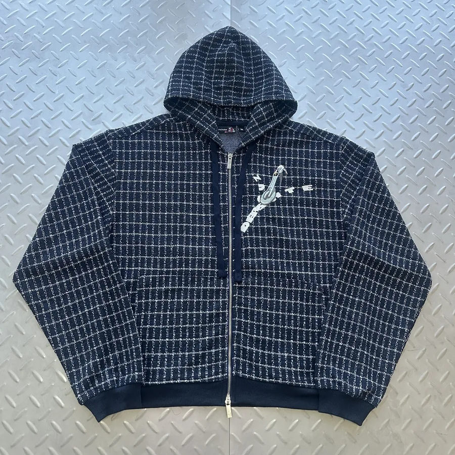 Derschutze Tweed Check Zip Hoodie
