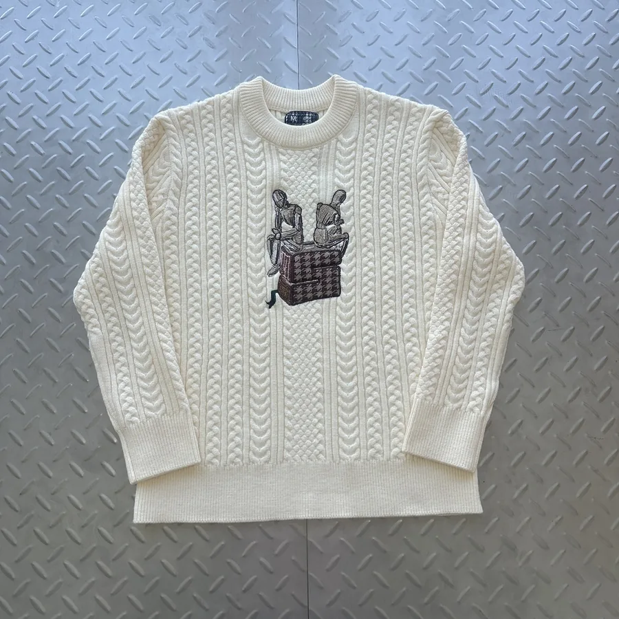 Derschutze Cable Knit Sweater Cream