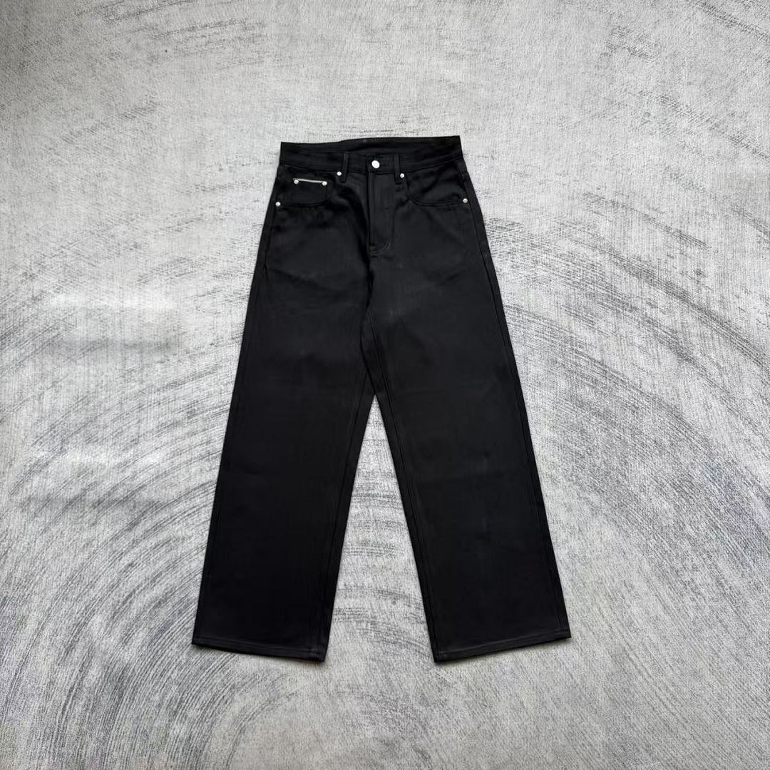 B*RLINC UNIFORM CUT MATTE BLACK JAPANESE SELVEDGE JEANS