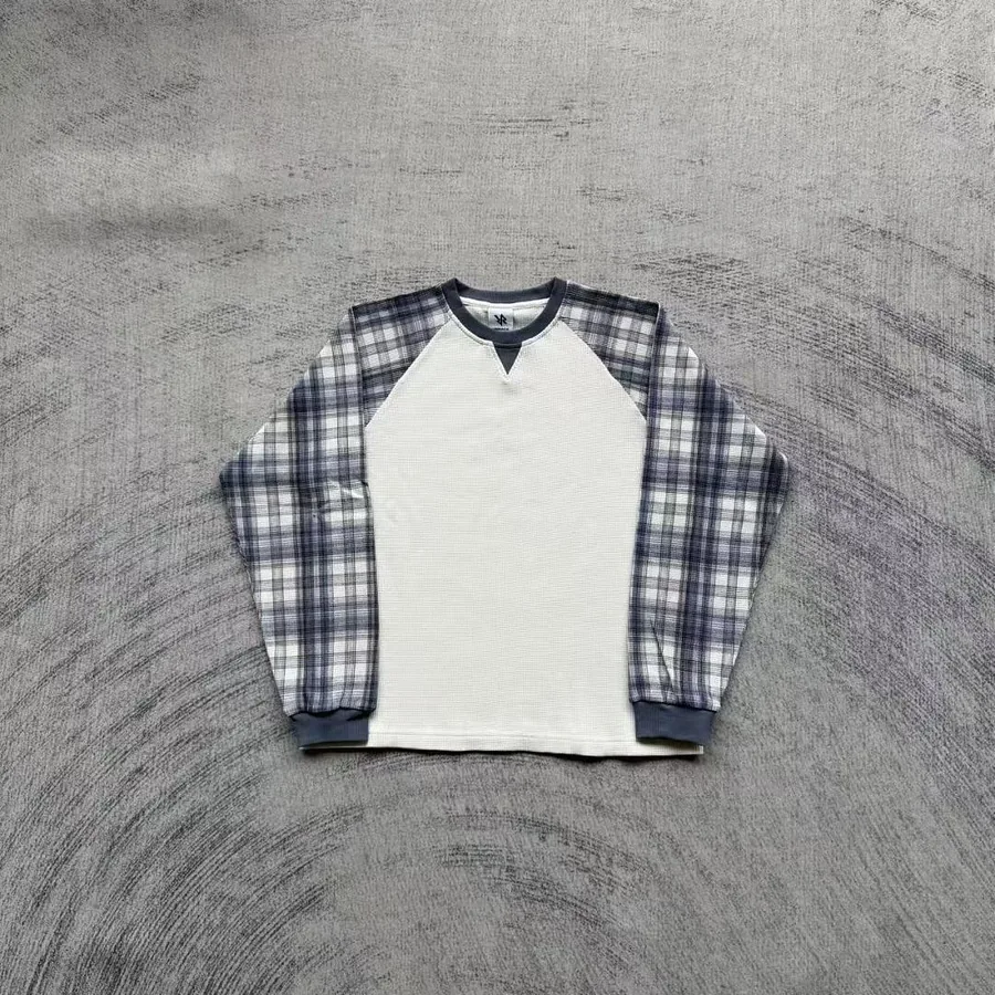 V*K WAFFLE LONG-SLEEVE - Light Blue
