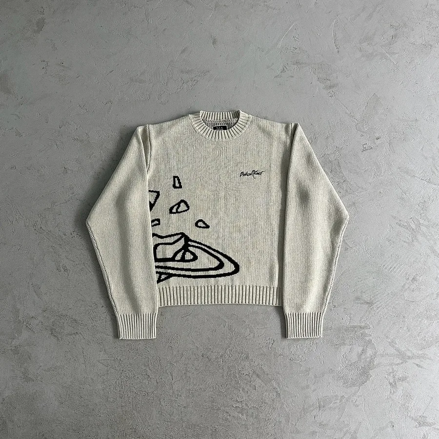 BPM knit sweater-bone white