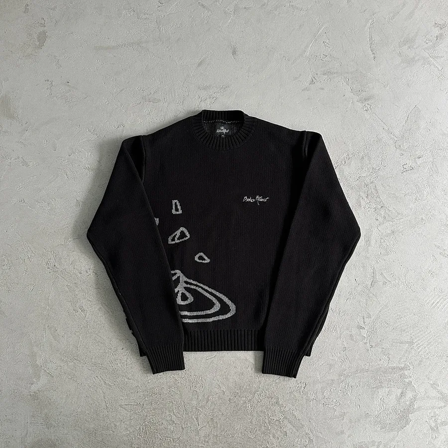 knit sweater-bone black