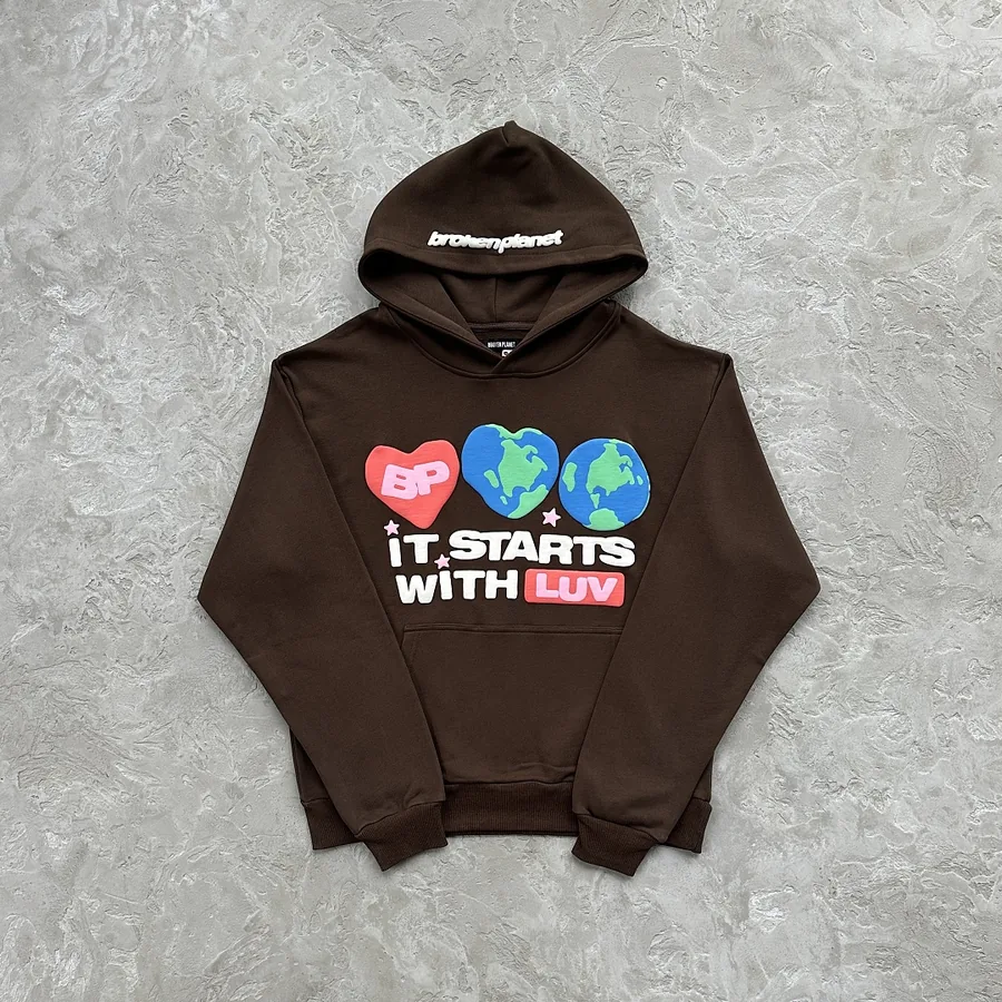 it starts with Luv hoodie-macha brown