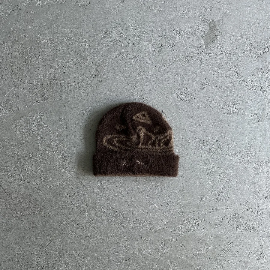 fuzzy beanie mocha brown