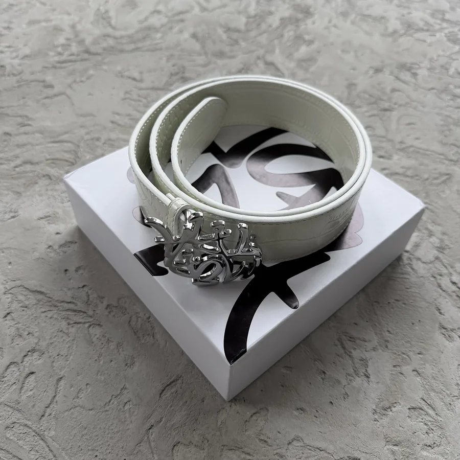 ME debossed belt-White