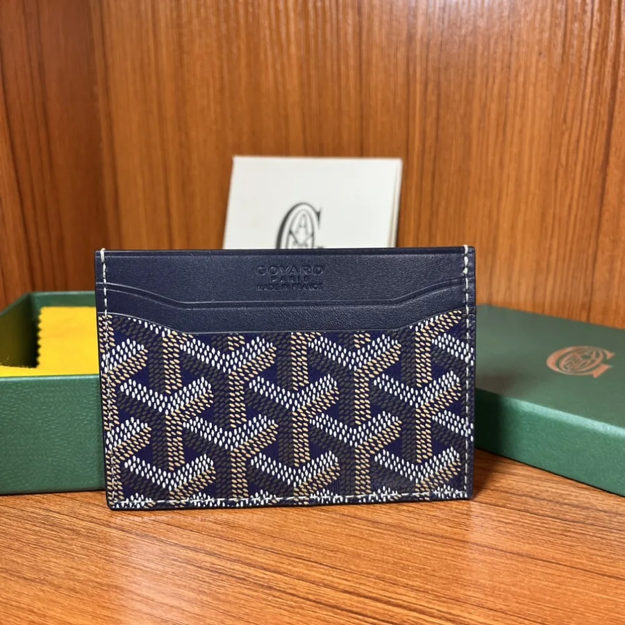 Goyard Card Holder (Navy)