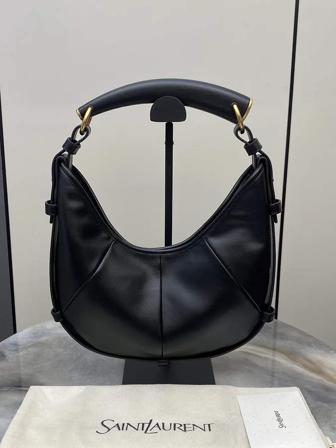 Saint Laurent Leather Hobo Bag (Black)