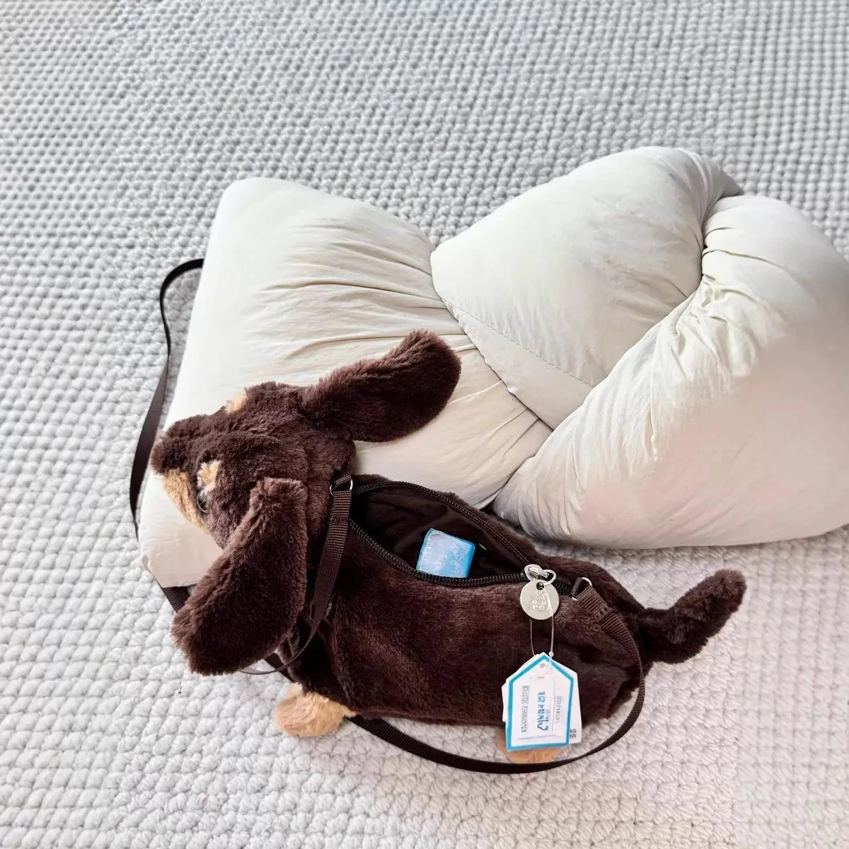 Jellycat Dachshund Plush Charm and Bag