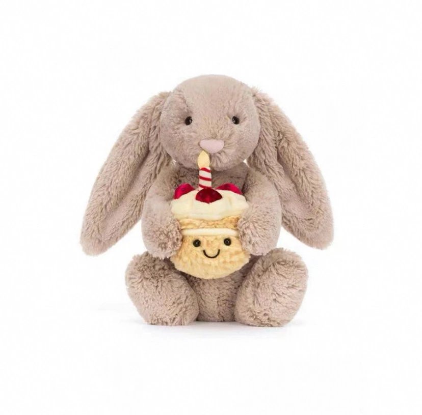Jellycat Bunny Holding Cake Plush
