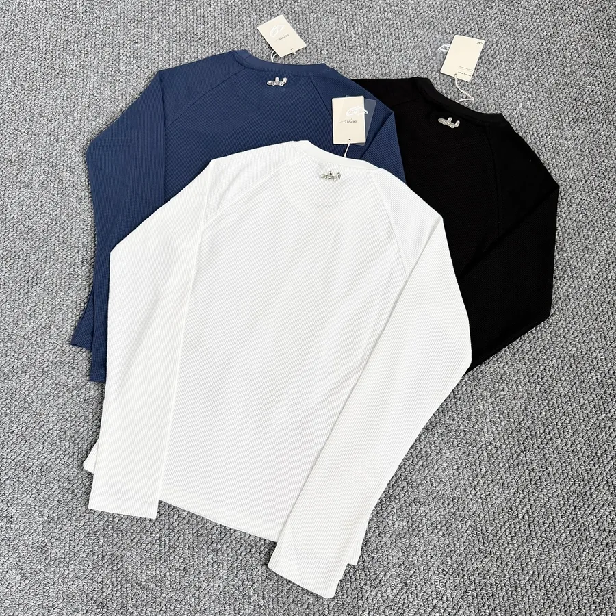 （Depu… Basics Waffle long-sleeve shirt ｜white｜black｜blue）