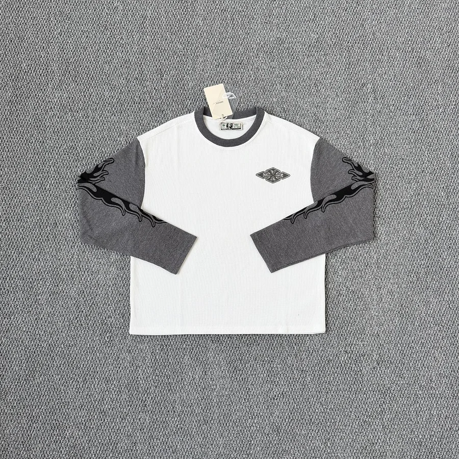 （Deputy waffle longsleeve ｜White/grey）