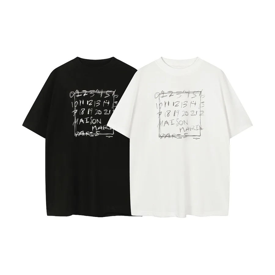Maison Margiela Style Numeric Logo Print Tee