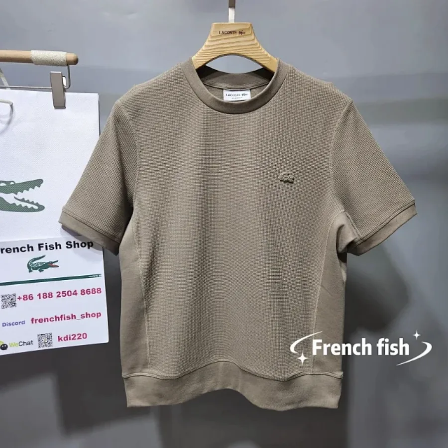 Lacoste Waffle Knit Tee Taupe