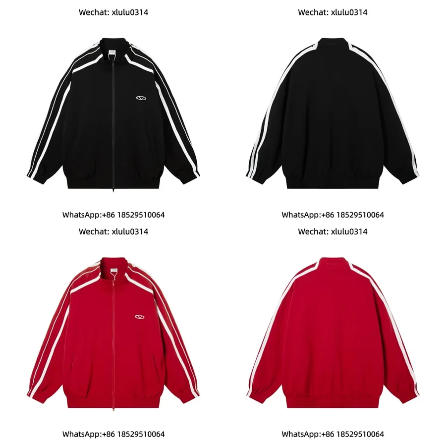 Vetements V Stripe Stand Collar Jacket
