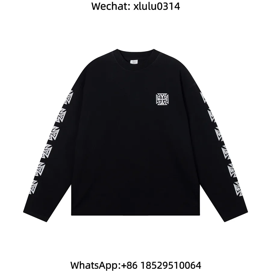 Vetements All Over Cross Print Sleeve Long Sleeve Tee