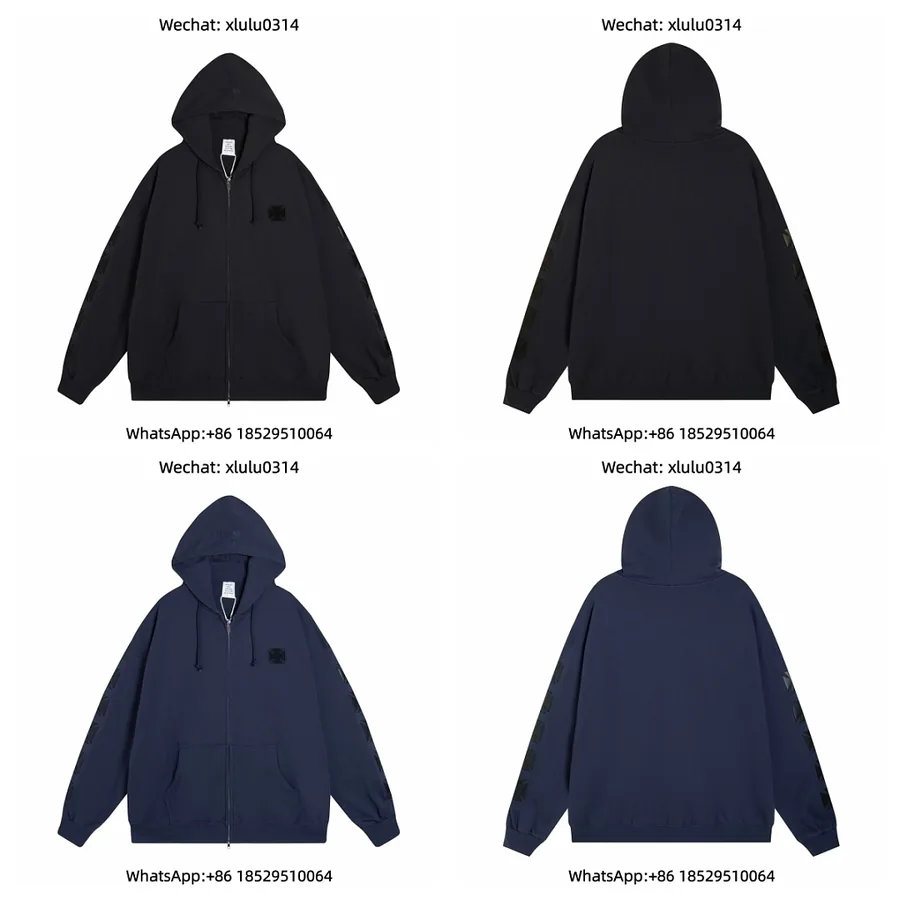 Vetements Leather Panel Cross Embroidered Hoodie