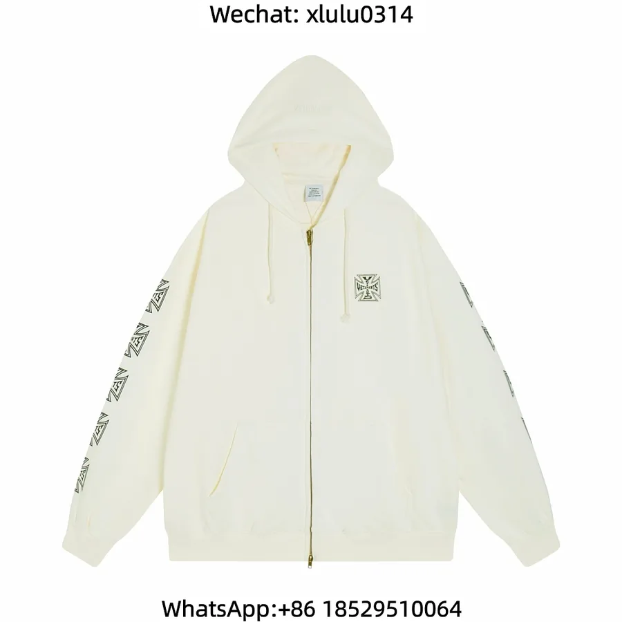 Vetements All Over Cross Print Zip Hoodie