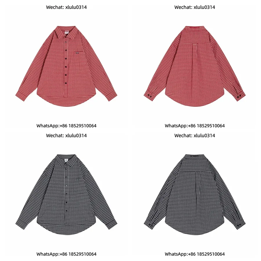 Vetements Check Embroidered Logo Shirt