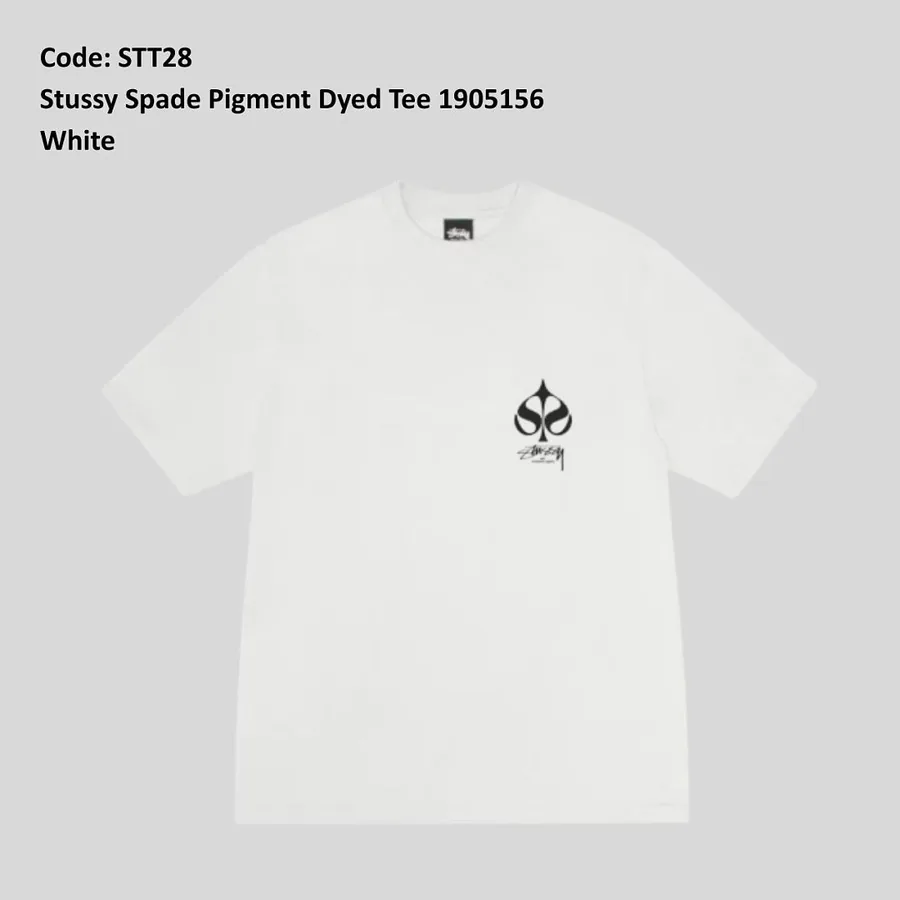 Stussy Spade Pigment Dyed Tee in White