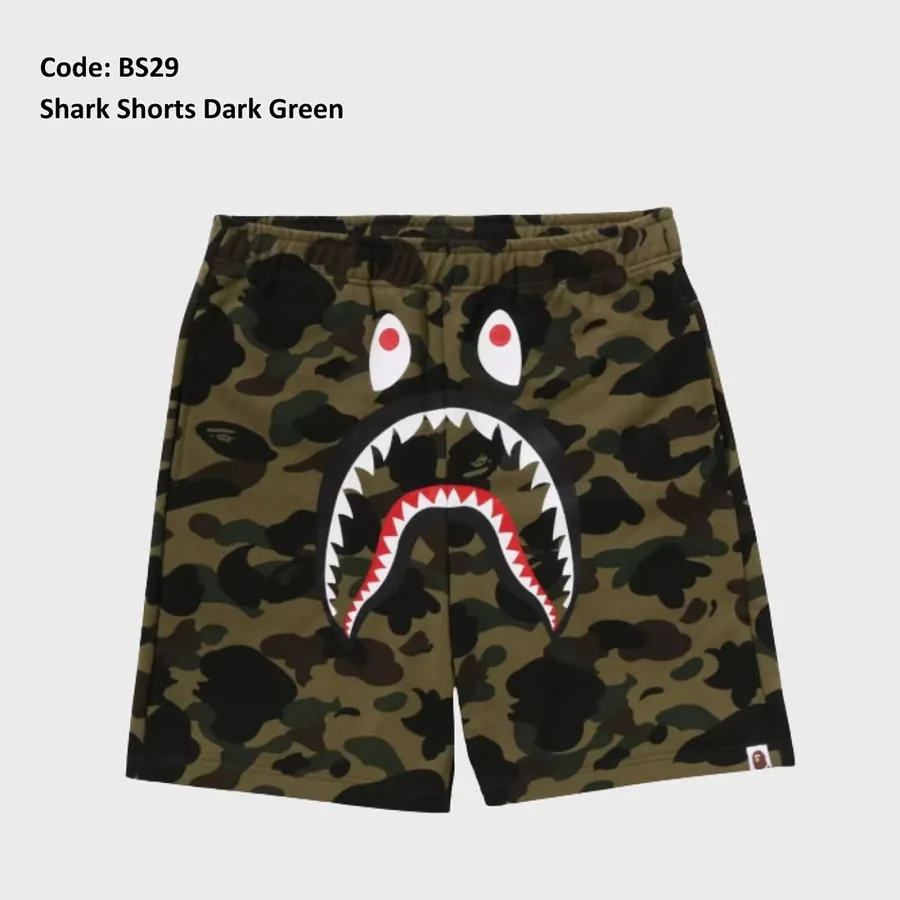 BAPE Shark Shorts in Dark Green