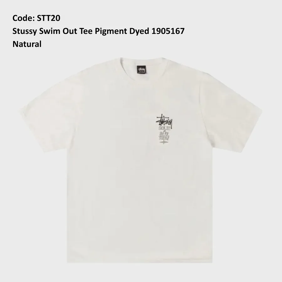 Stussy Swim Out Pigment Dyed Tee in Natural