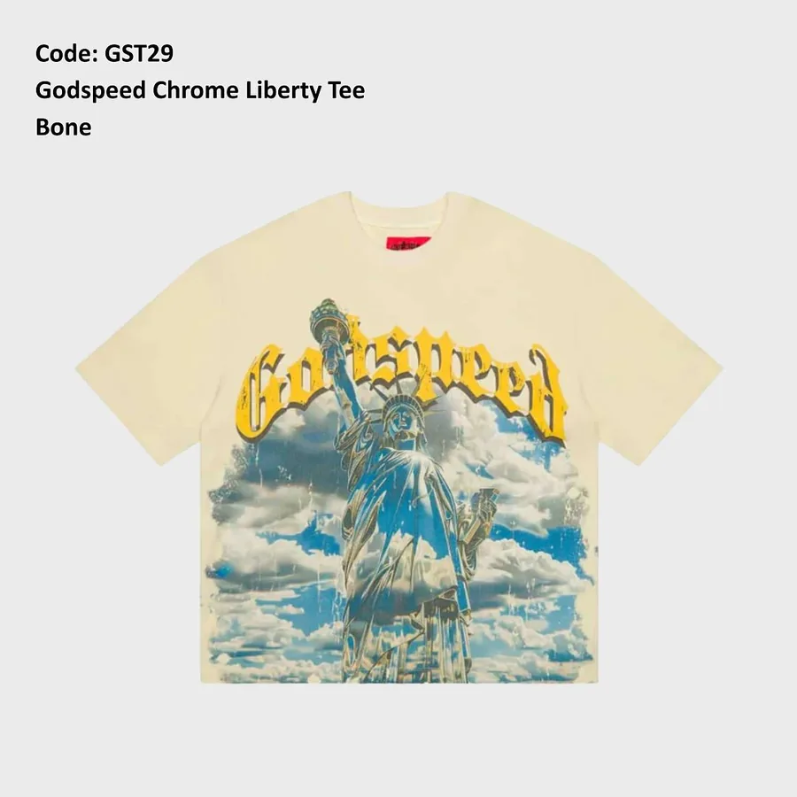 Godspeed Chrome Liberty Tee in Bone