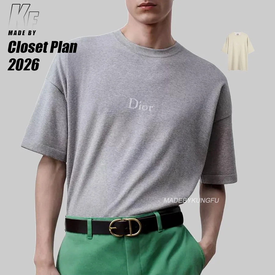 D1or oversized loose knitted jacquard tee ( )