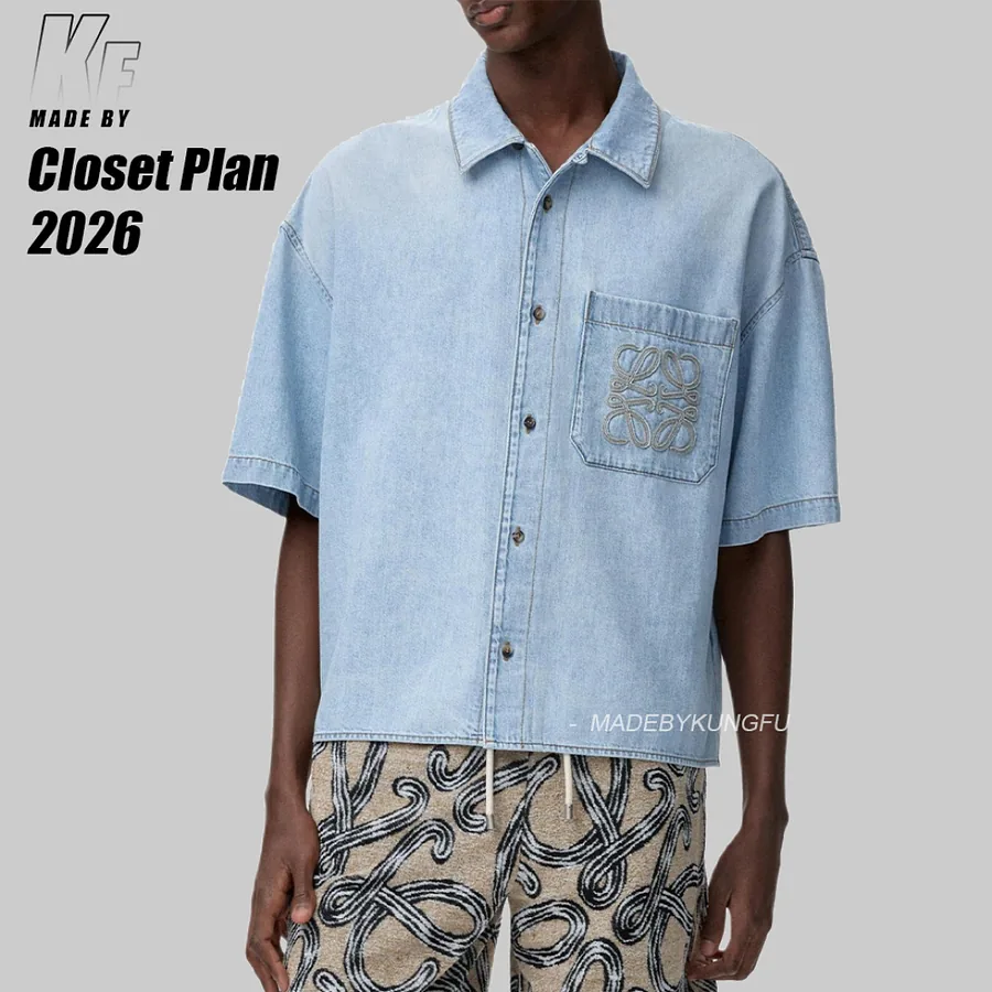 LOE patch embroidered denim shirt ( )