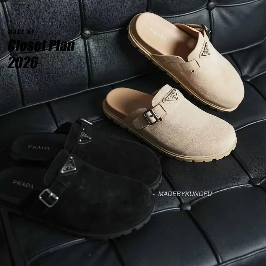 【KF badge】PRA Muller suede slippers（ ）