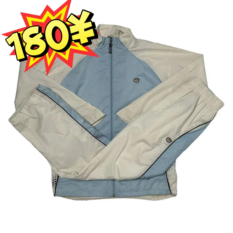 Vintage Two-Tone Track Suit Cream/Blue