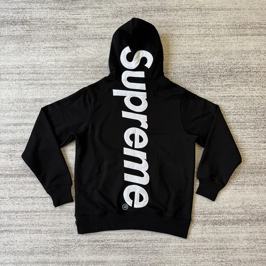 Supreme Vertical Logo Hoodie Black