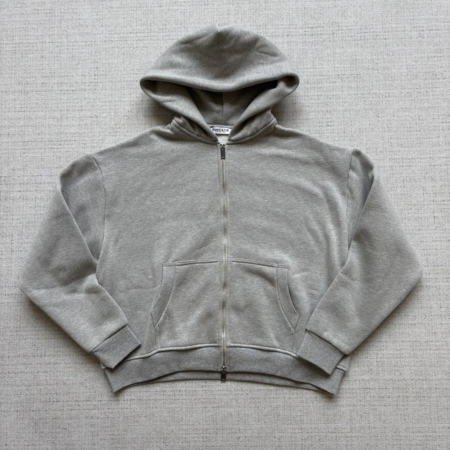 Sweats Cropped Zip Hoodie Grey