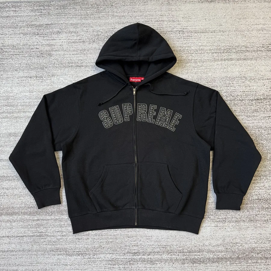 Sup bb simon zip up hoodie black