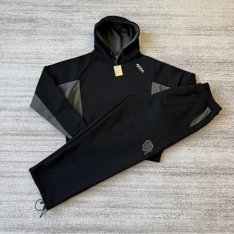 Mertra Contrast Panel Tracksuit Black