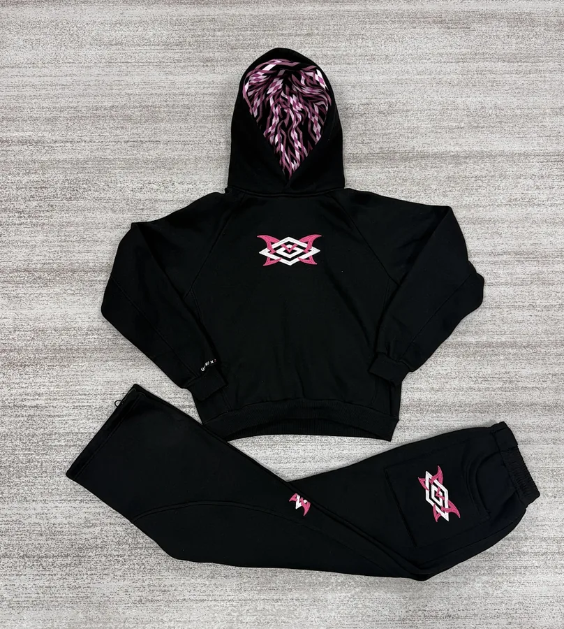 Mertra x Umbro Pink Double Hood Hoodie